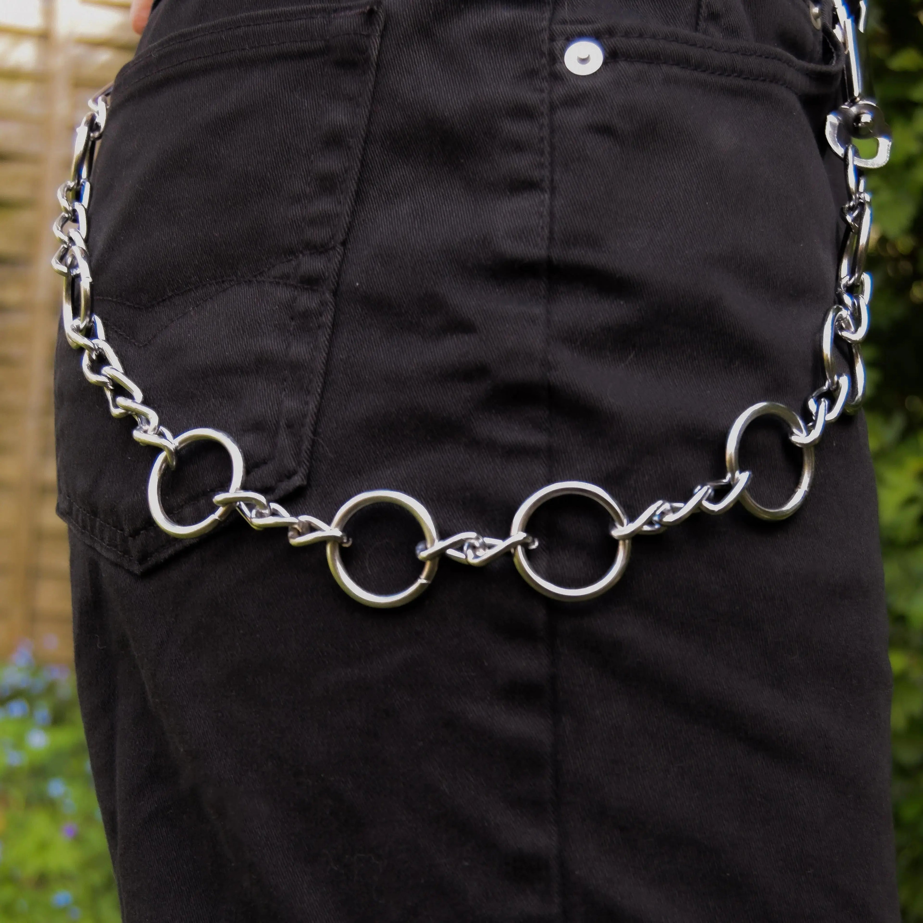 Long Multiple O ring and Chain Jean Chain and Necklace Leftbians