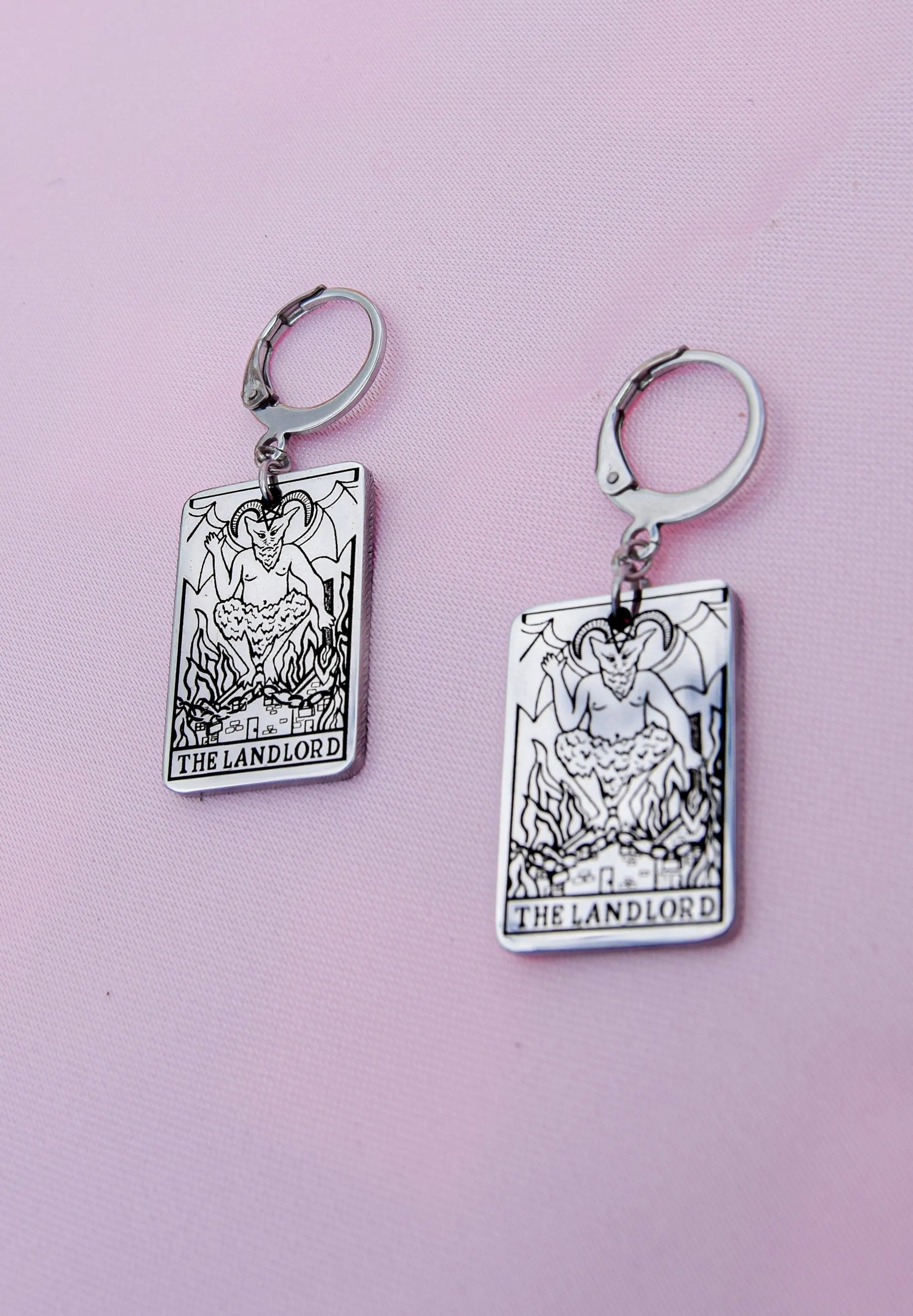 The Landlord tarot card earrings in 304 stainless steel Leftbians