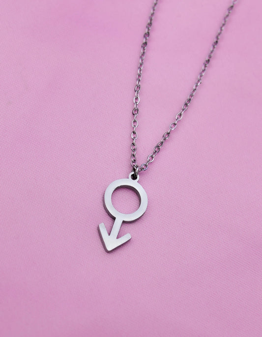 Mars symbol necklace in 304 stainless steel