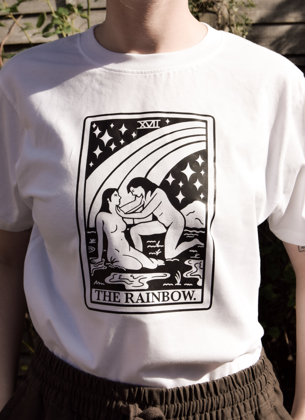 The Rainbow Tarot Card Organic Cotton T-Shirt in White