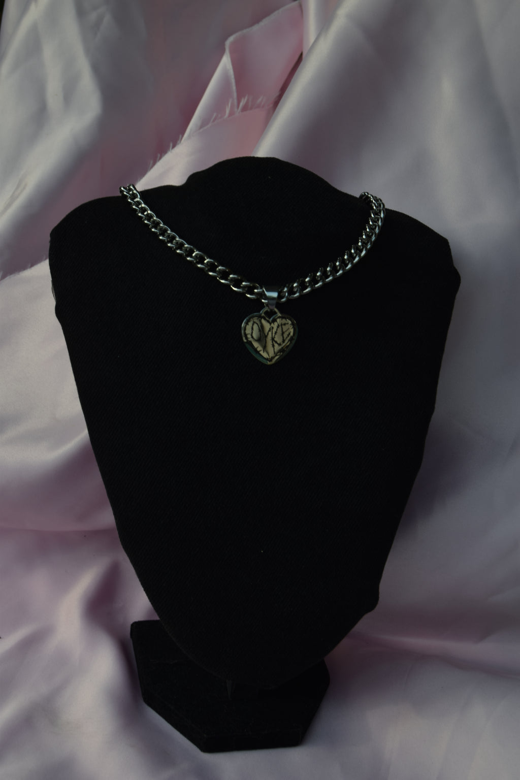 Dyke Barbed Wire Engraved Heart Chain Necklace in 304 Stainless Steel