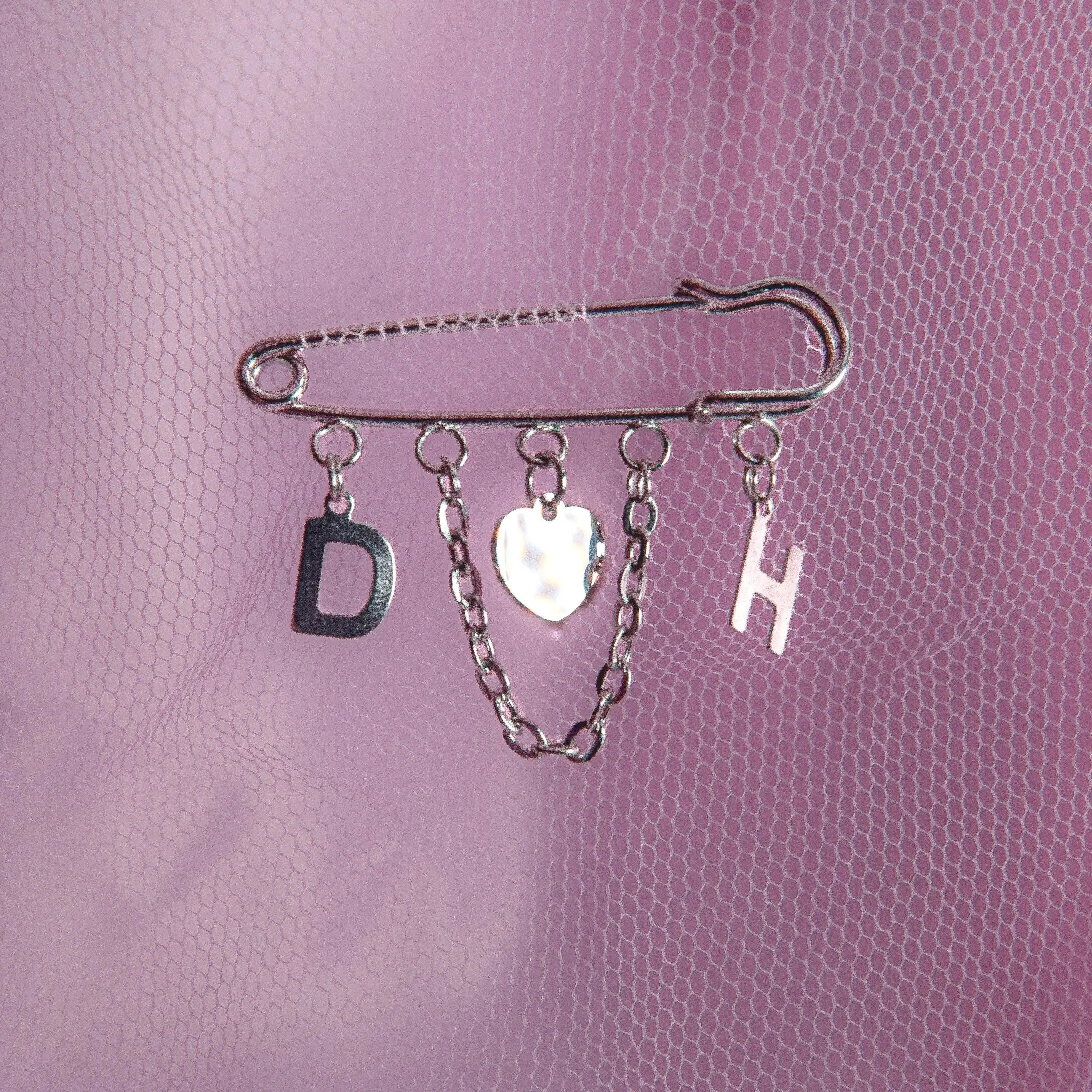 Silver custom couples brooch Leftbians