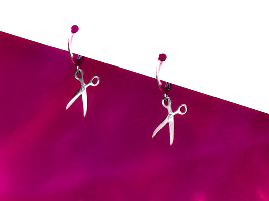 Scissor Huggie Hoops earrings, 304 Stainless Steel