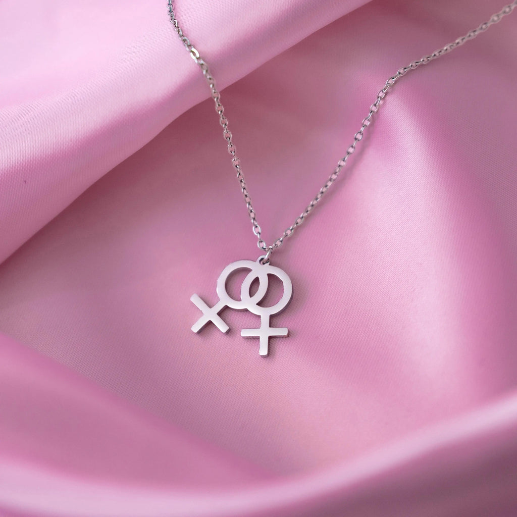 Double Venus Symbol Necklace in 304 Stainless Steel Leftbians