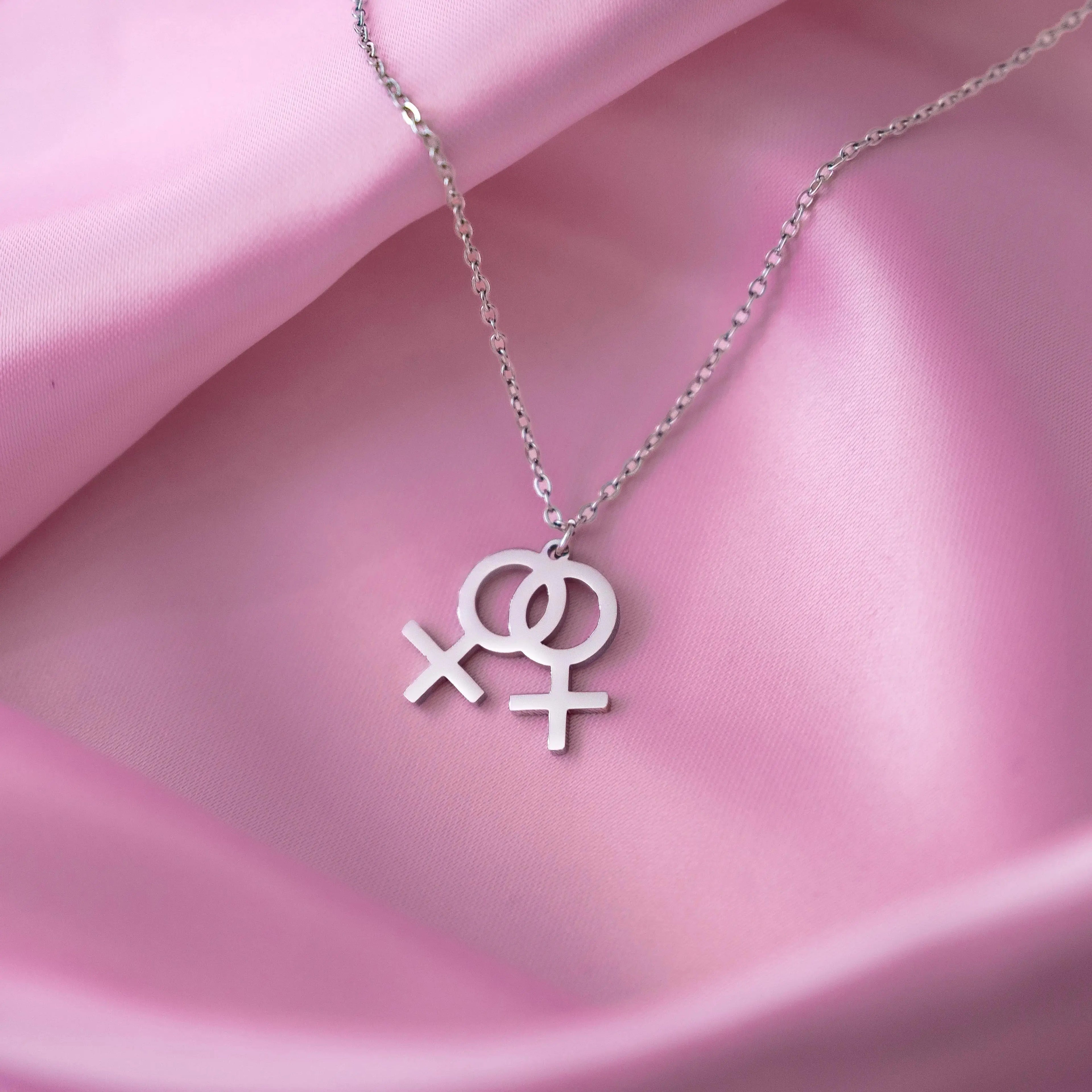 Double Venus Symbol Necklace in 304 Stainless Steel Leftbians
