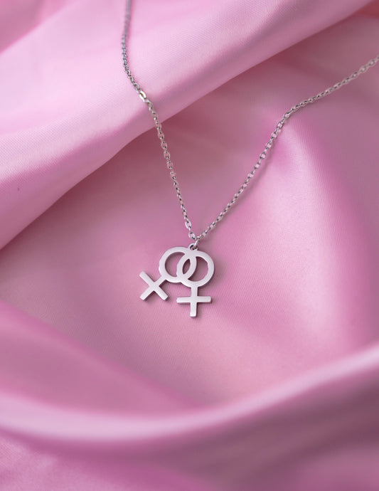 Double Venus Symbol Necklace in 304 Stainless Steel Leftbians