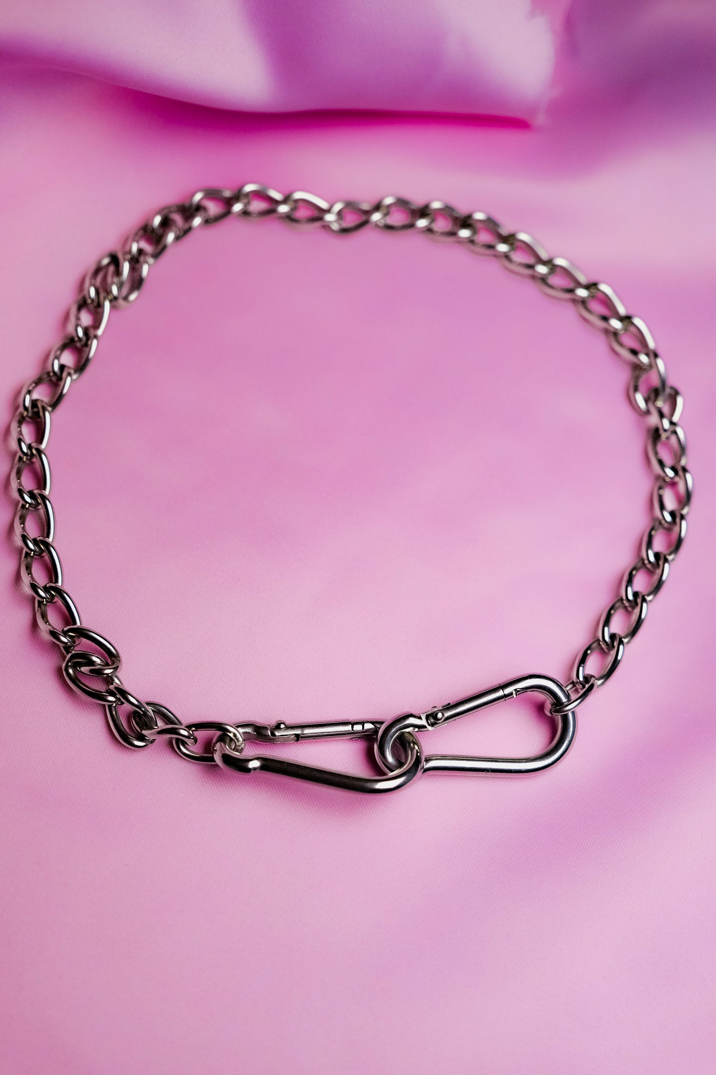 Double carabiner chain necklace and jean chain