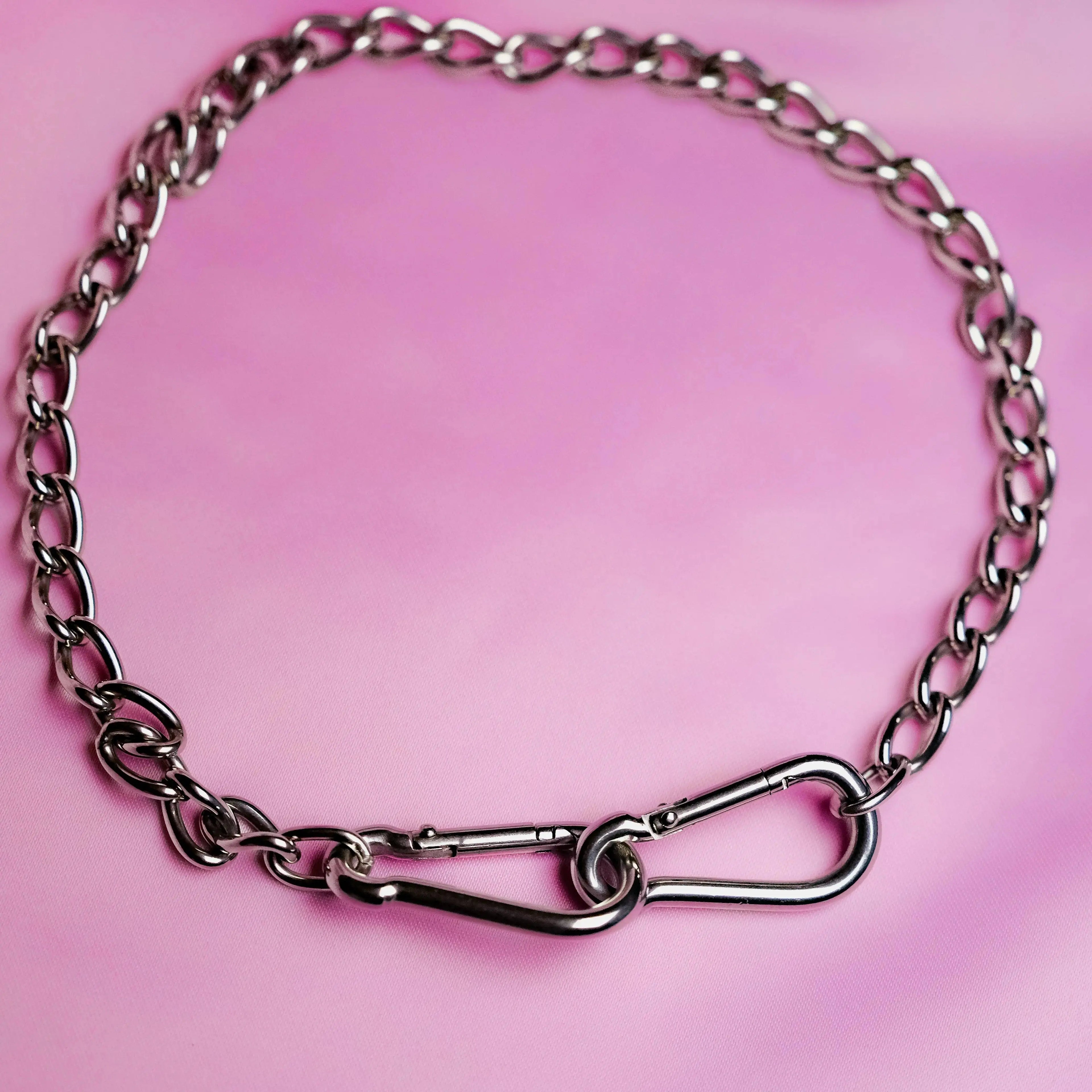 Double carabiner chain necklace and jean chain Leftbians