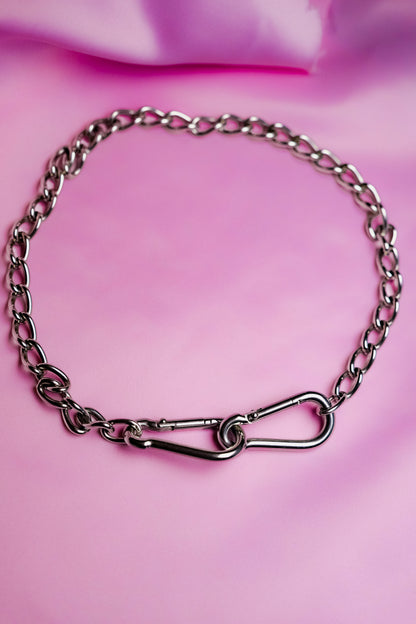 Double carabiner chain necklace and jean chain