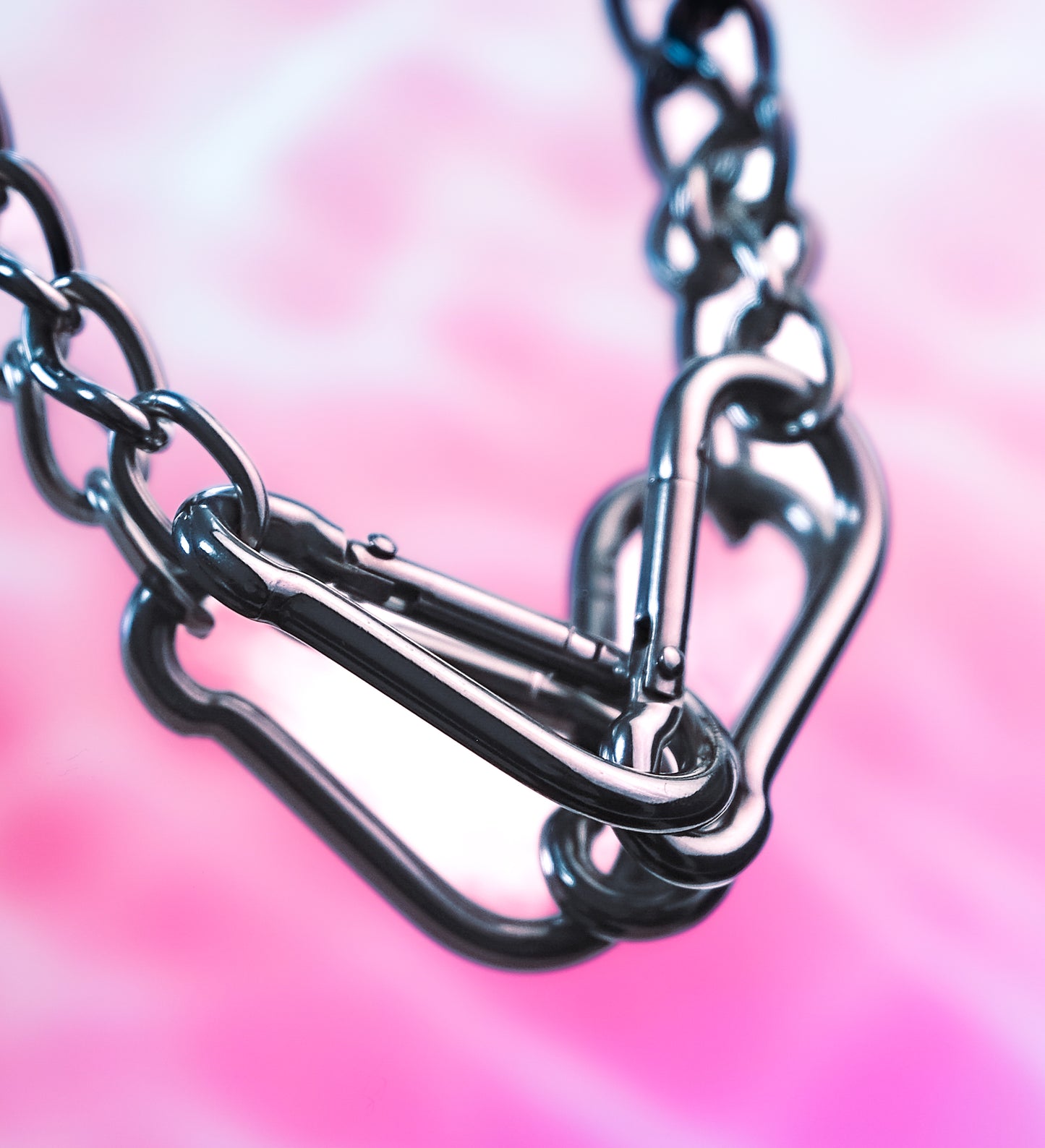 Double carabiner chain necklace and jean chain