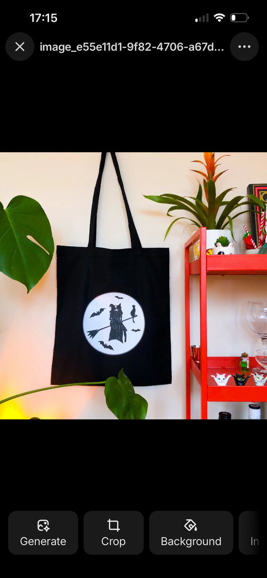 Gay witches on a broomstick , black tote bag
