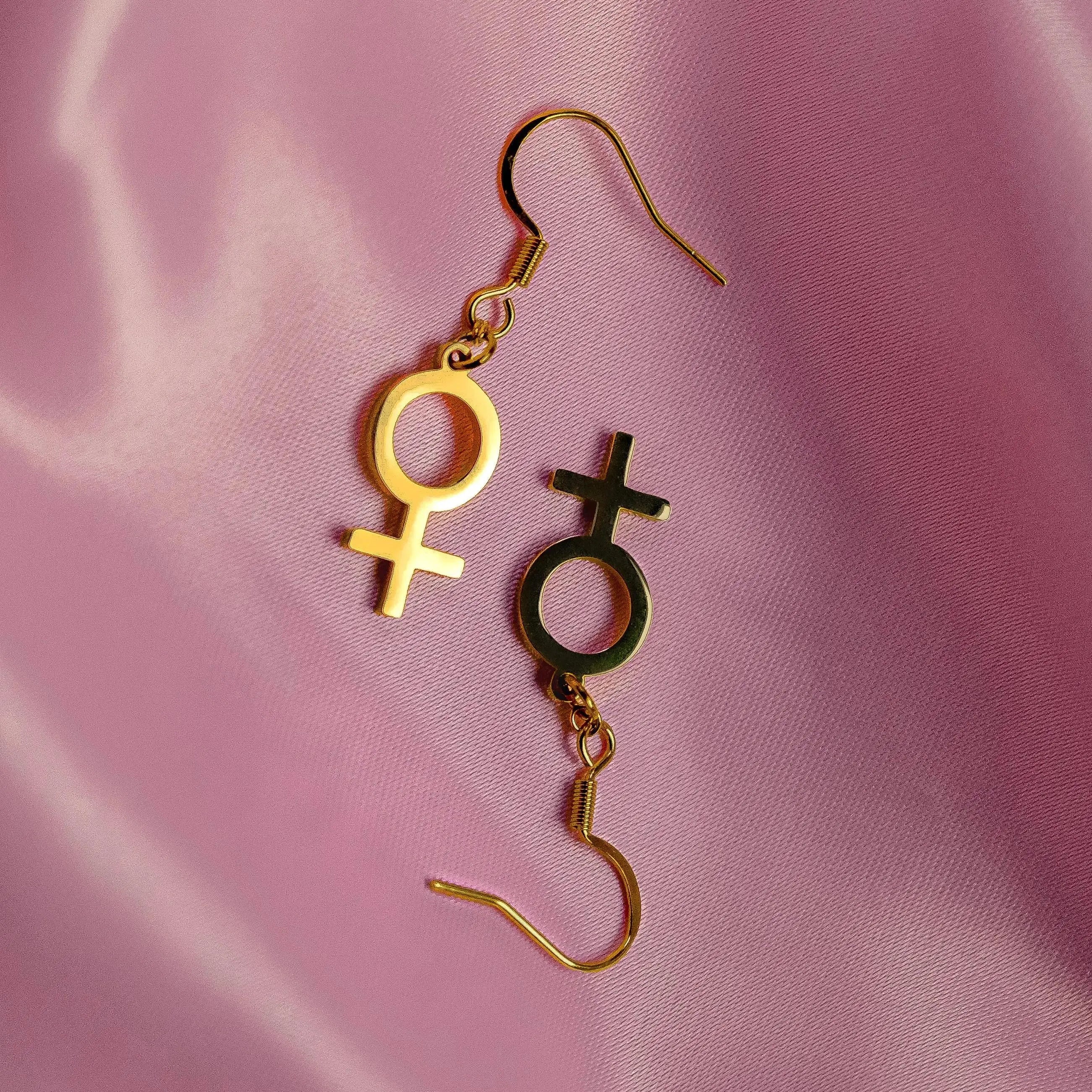 Gold Venus symbol earrings in 304 stainless steel Leftbians