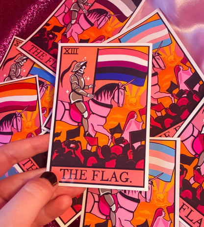 Genderfluid pride flag tarot card sticker