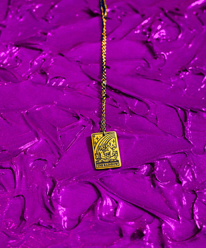 The Rainbow Tarot Card Gold Stainless Steel Necklace Leftbians