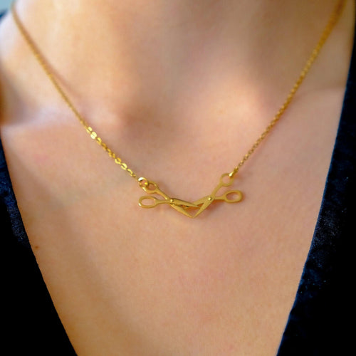 Gold Scissor necklace in 304 stainless steel Leftbians