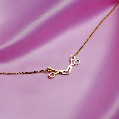 Gold Scissor necklace in 304 stainless steel Leftbians