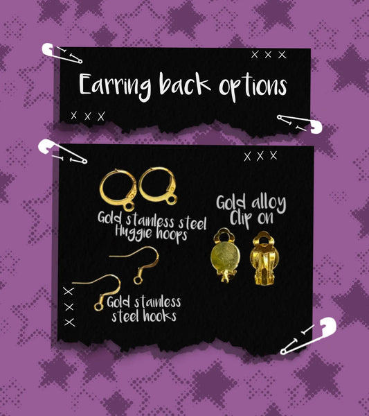 The Scissors Tarot Card Gold Stainless Steel Earrings Leftbians