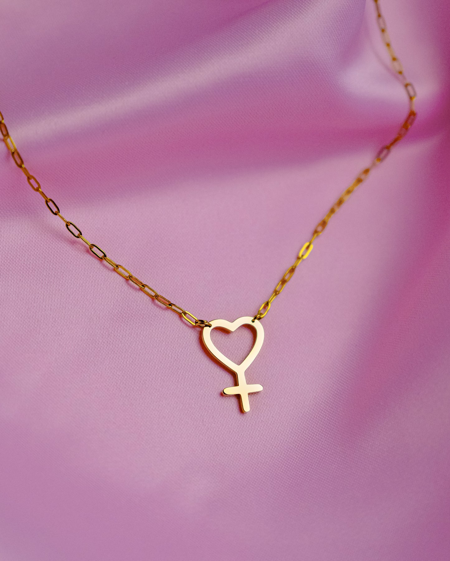 Gold Heart Venus necklace in 304 stainless steel