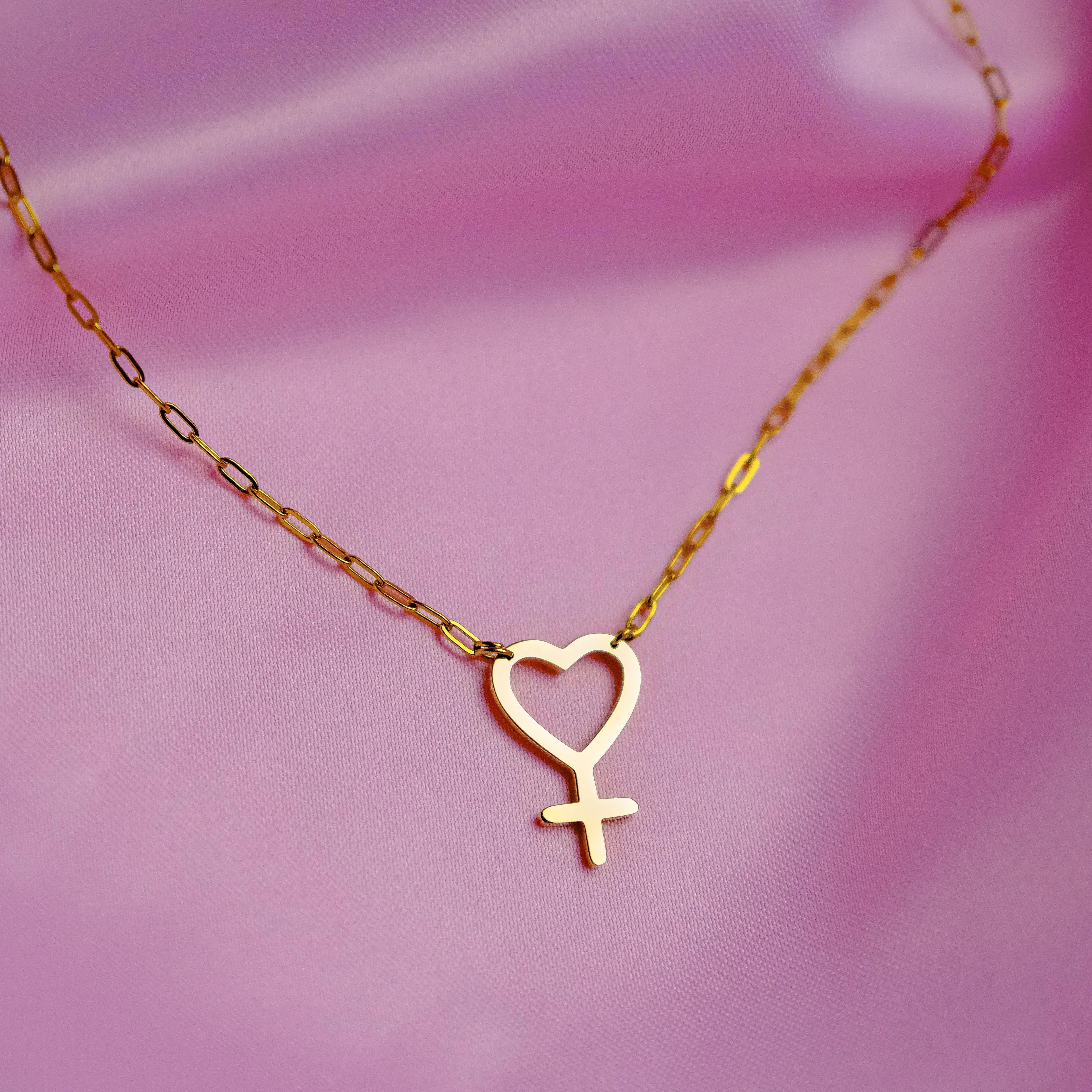 Gold Heart Venus necklace in 304 stainless steel Leftbians