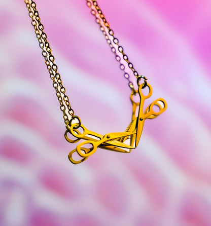 Gold Scissor necklace in 304 stainless steel