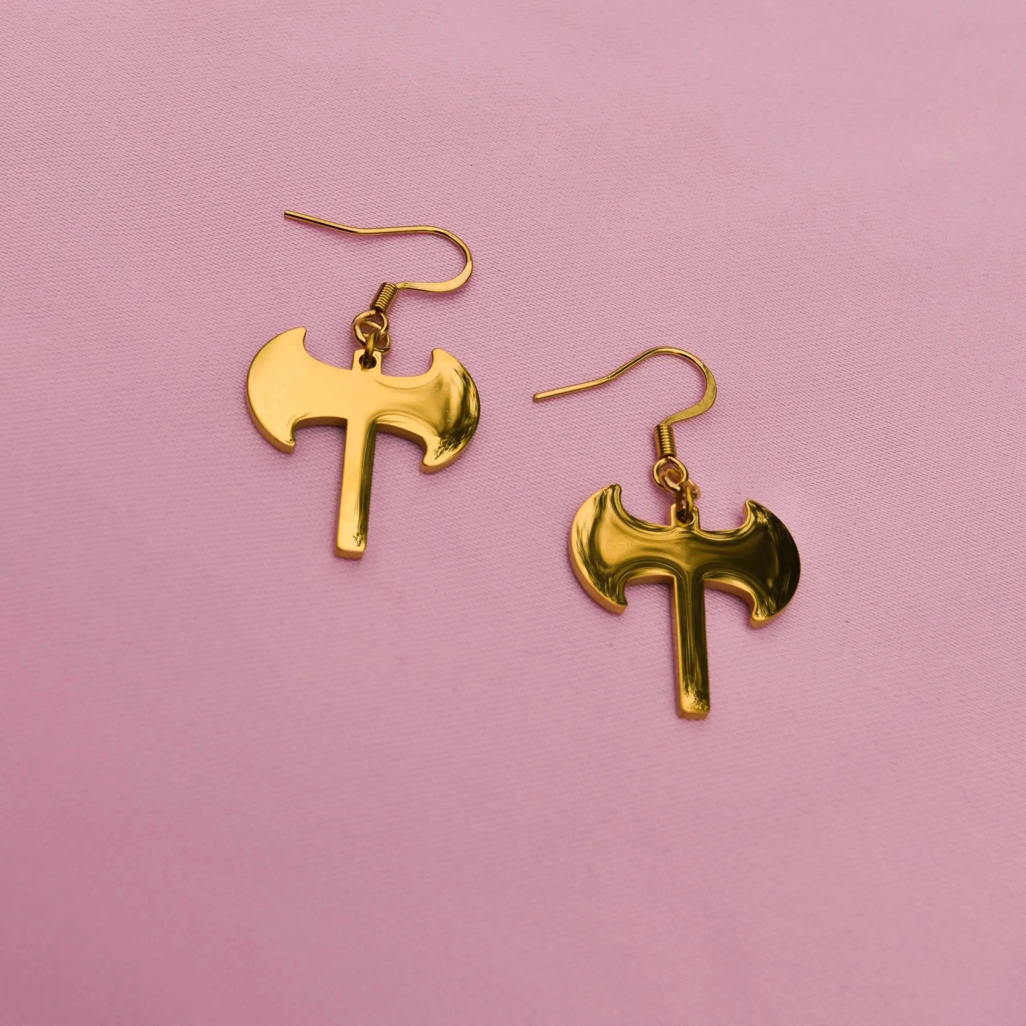 Gold Labrys earrings in 304 stainless steel Leftbians
