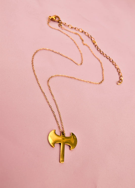 Gold Labrys pendant necklace in 304 stainless steel