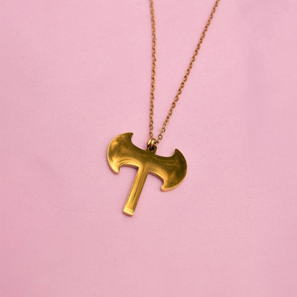 Gold Labrys pendant necklace in 304 stainless steel Leftbians