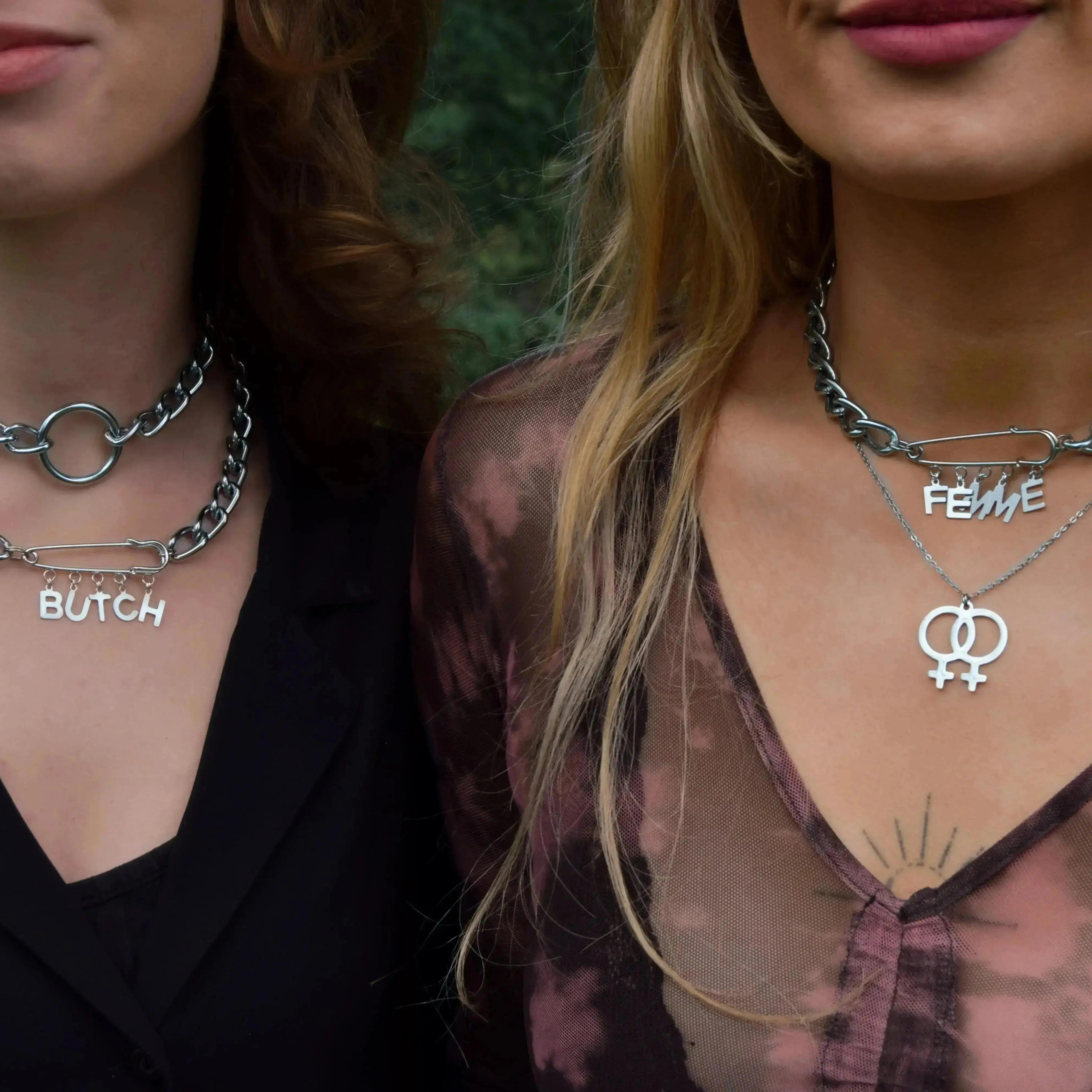 Double Venus stainless steel necklace Leftbians