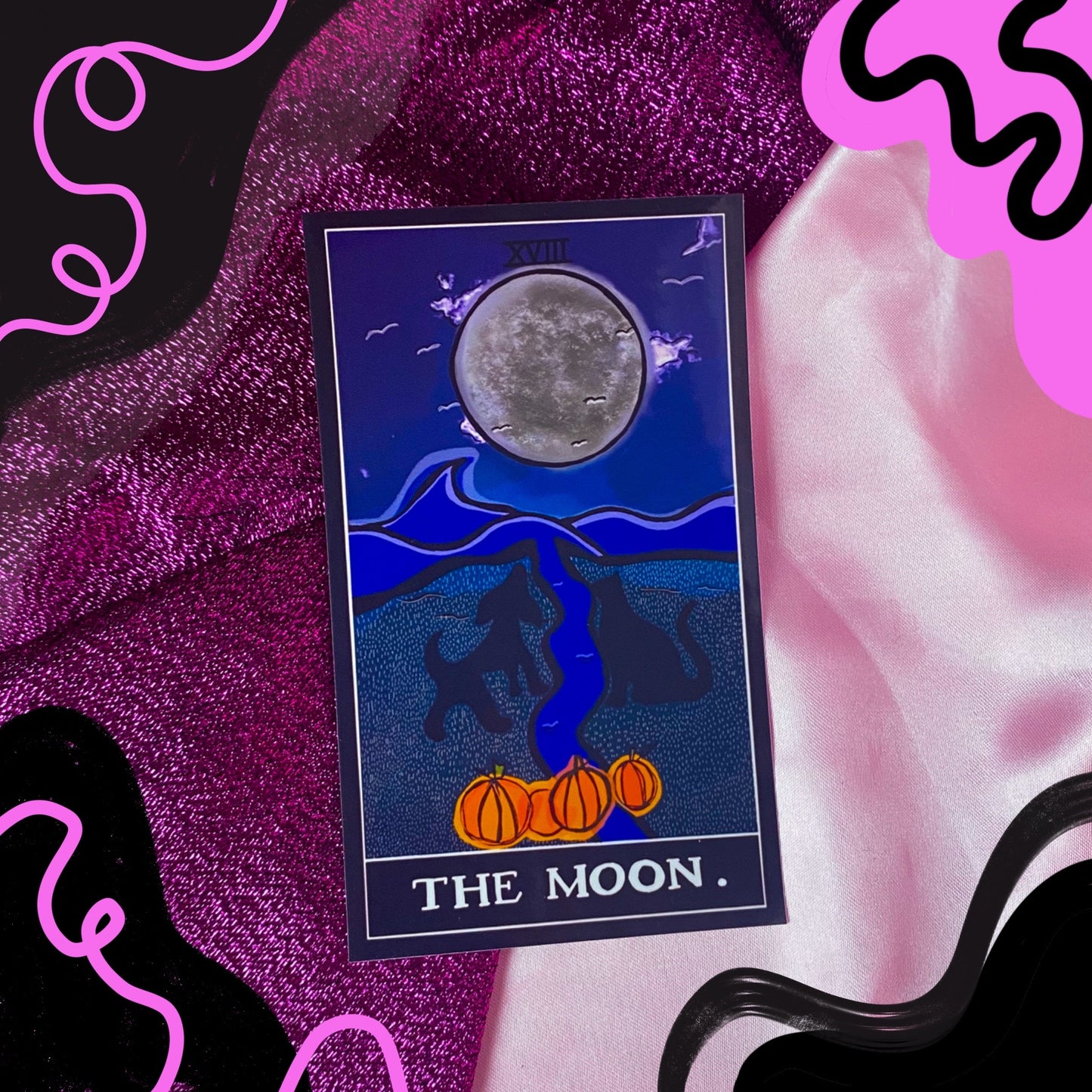 The moon tarot card sticker