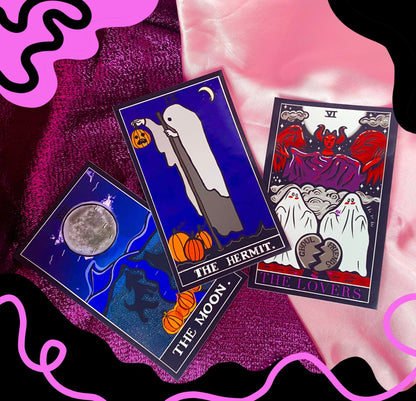 Halloween sticker set, tarot card inspired halloween stickers