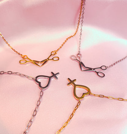 Gold Scissor necklace in 304 stainless steel