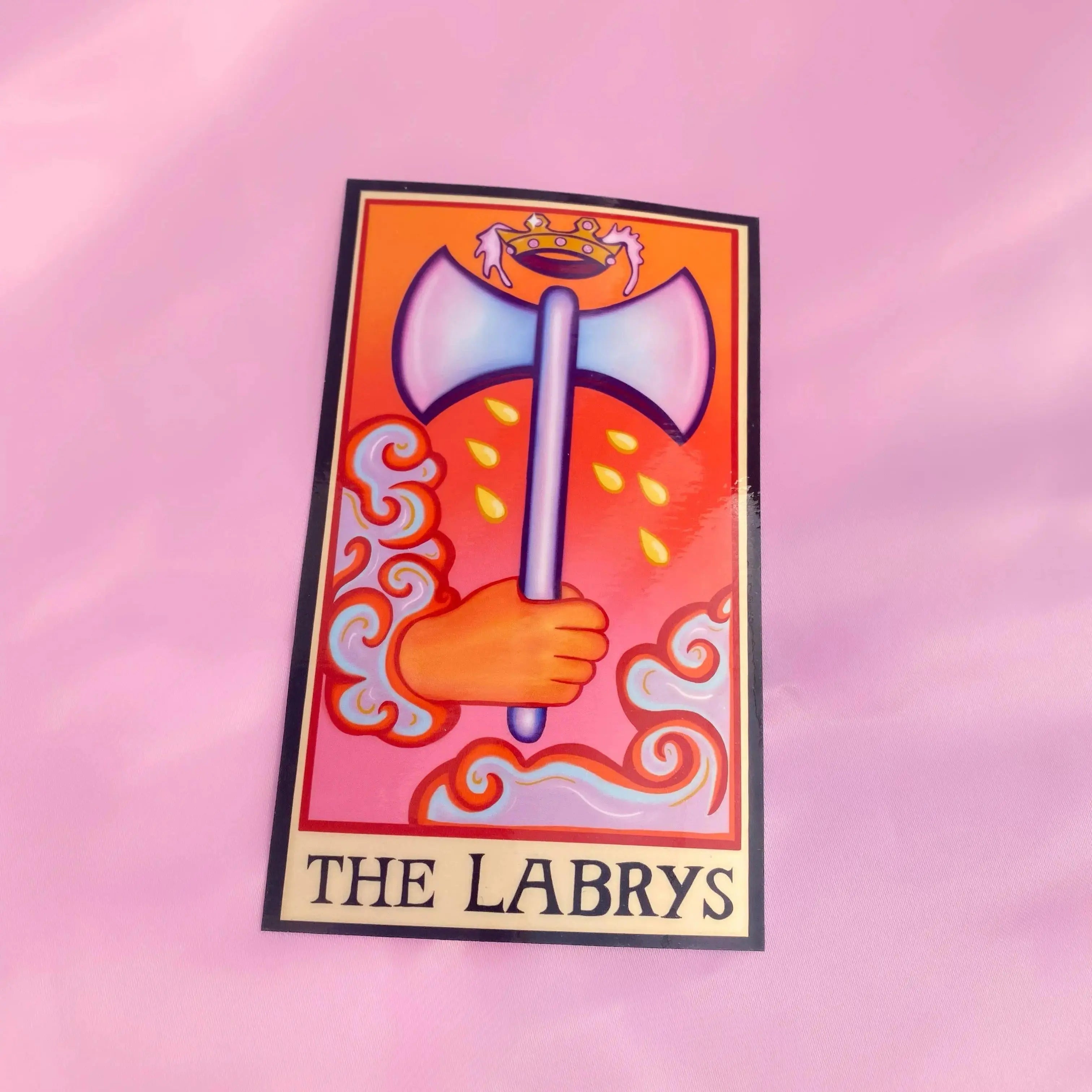 The Labrys tarot card sticker Leftbians