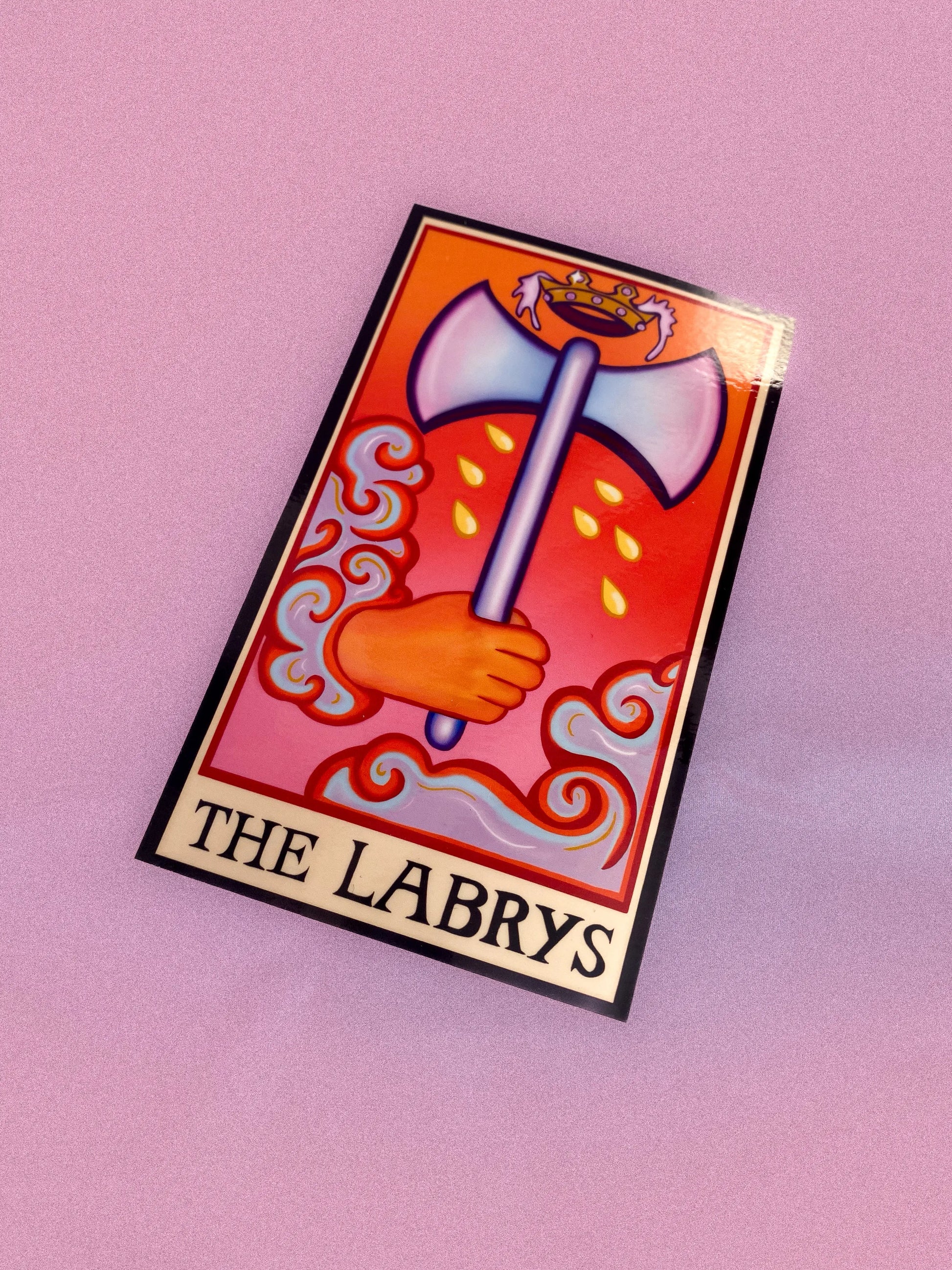 The Labrys tarot card sticker Leftbians