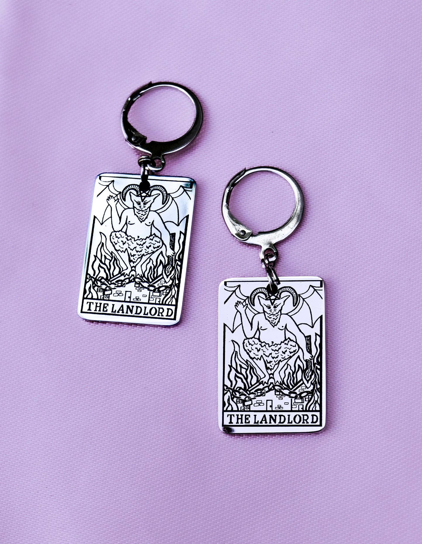 The Landlord tarot card earrings in 304 stainless steel Leftbians