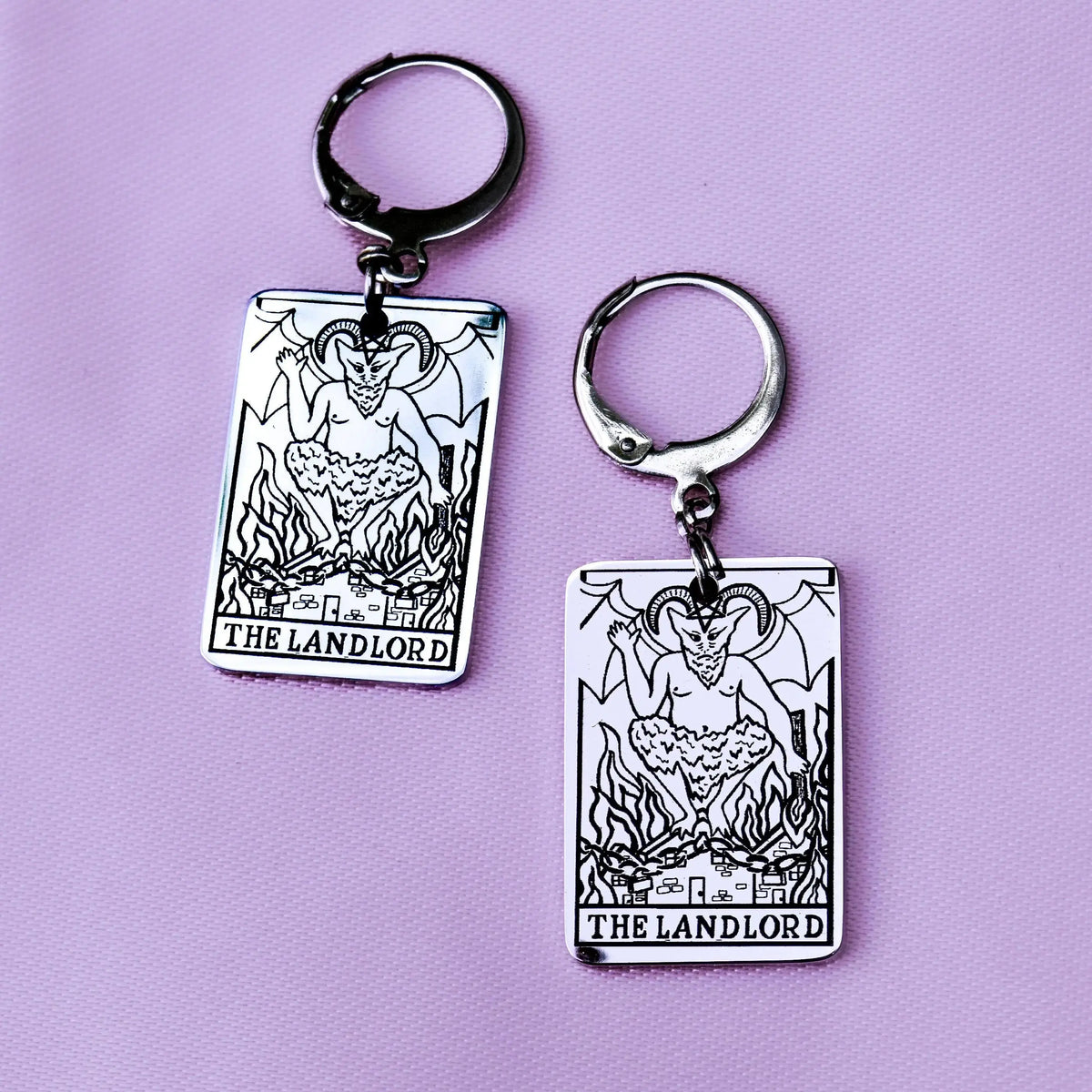 The Landlord tarot card earrings in 304 stainless steel Leftbians
