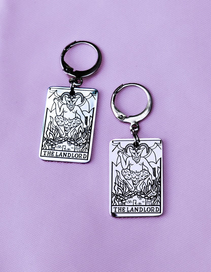 The Landlord tarot card earrings in 304 stainless steel Leftbians