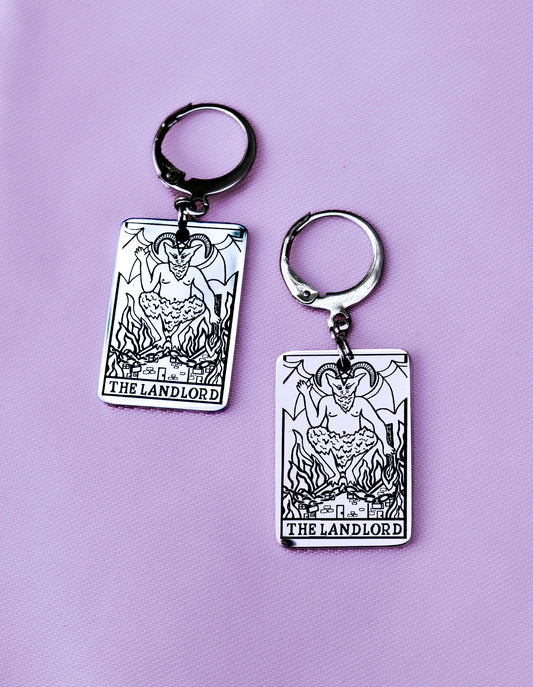 The Landlord tarot card earrings in 304 stainless steel Leftbians