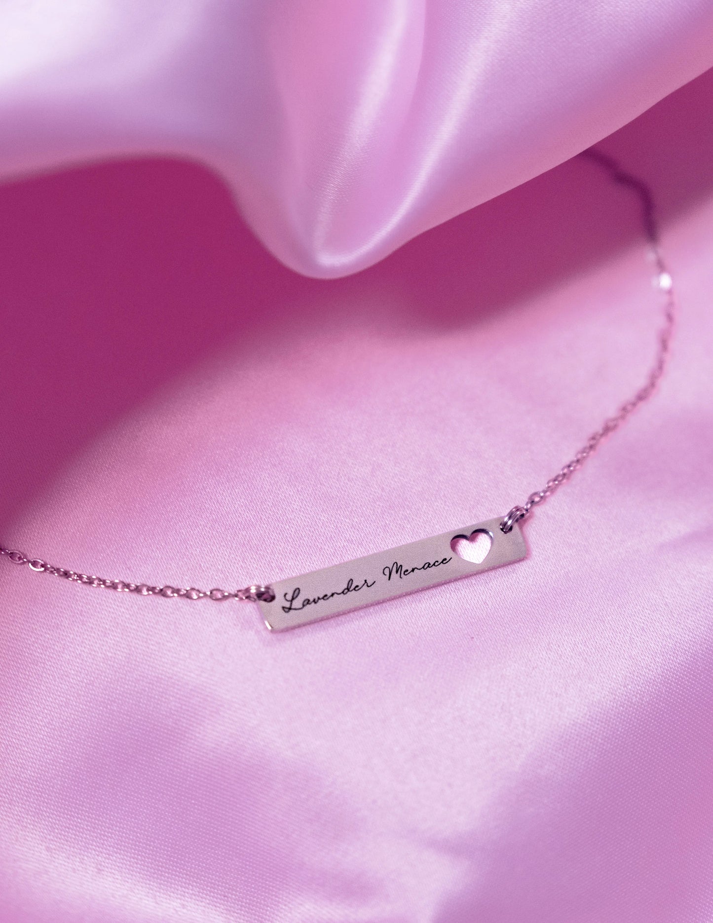 Lavender Menace necklace in 304 stainless steel Leftbians