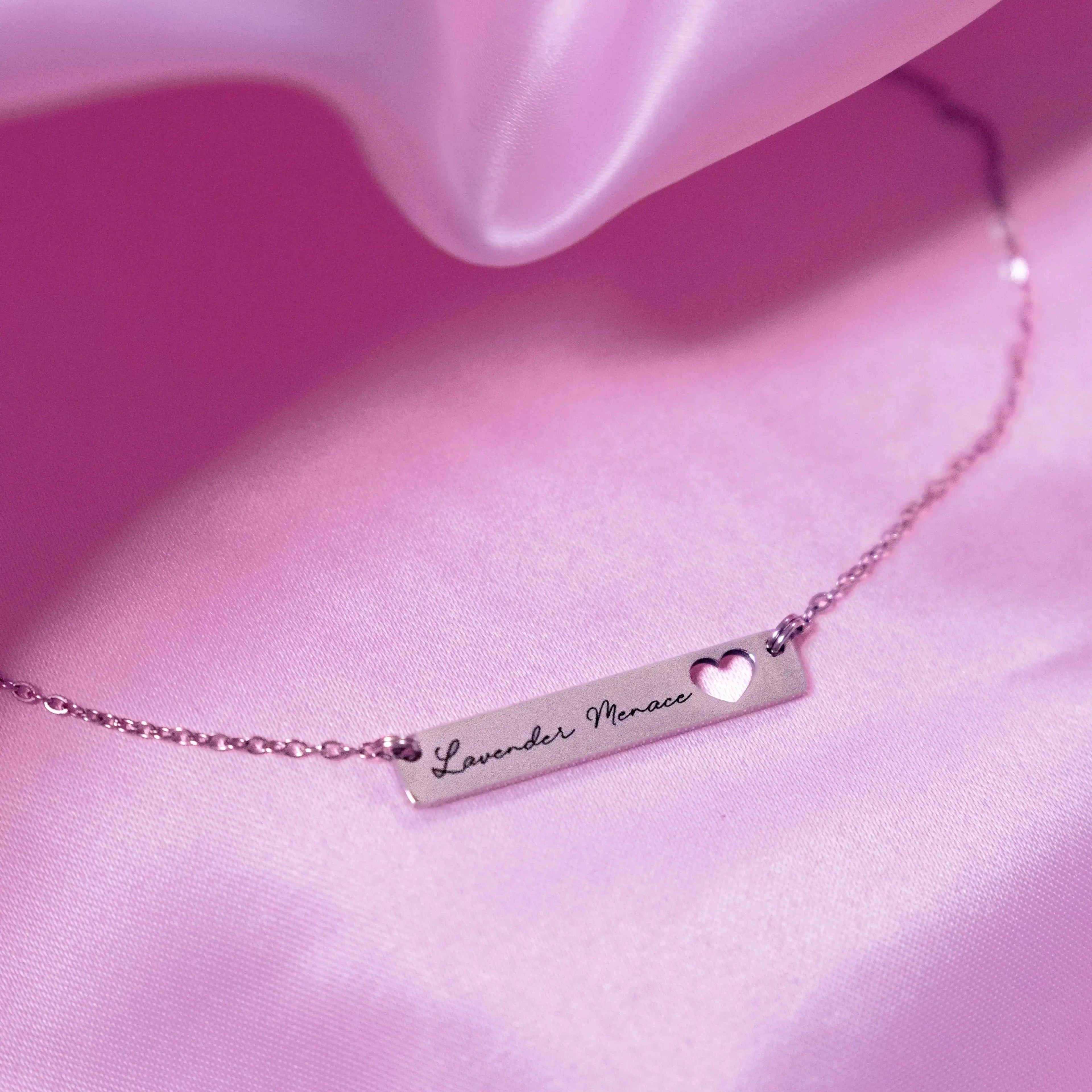 Lavender Menace necklace in 304 stainless steel Leftbians