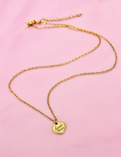 Gold Lavender Menace love heart necklace in 304 stainless steel Leftbians