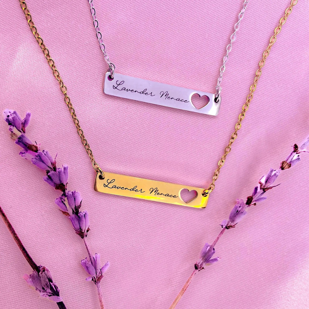 Lavender Menace necklace in 304 stainless steel Leftbians