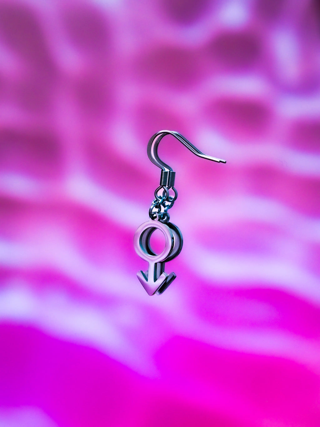 Mars Symbol Earrings in 304 Stainless Steel