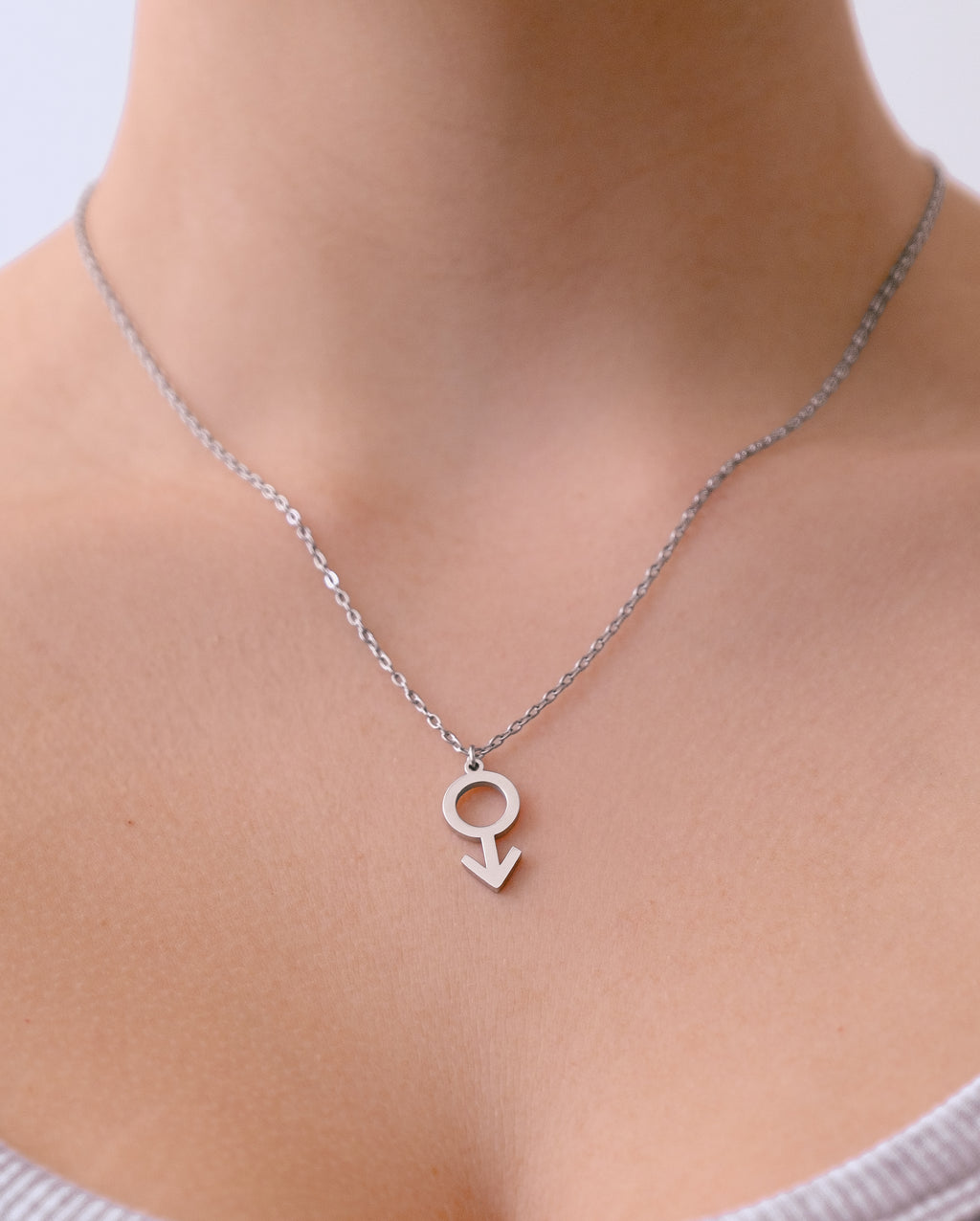 Mars Symbol Necklace in 304 Stainless Steel