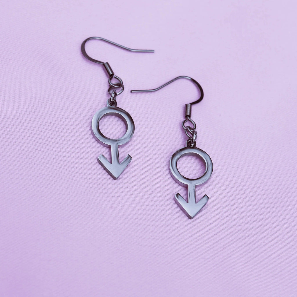 Mars symbol earrings in 304 stainless steel Leftbians