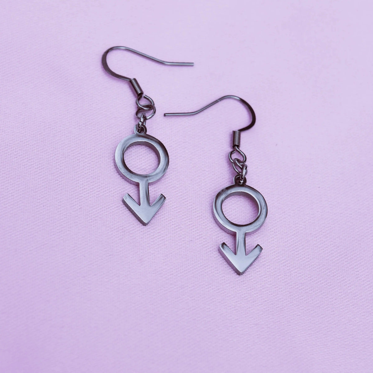 Mars symbol earrings in 304 stainless steel Leftbians