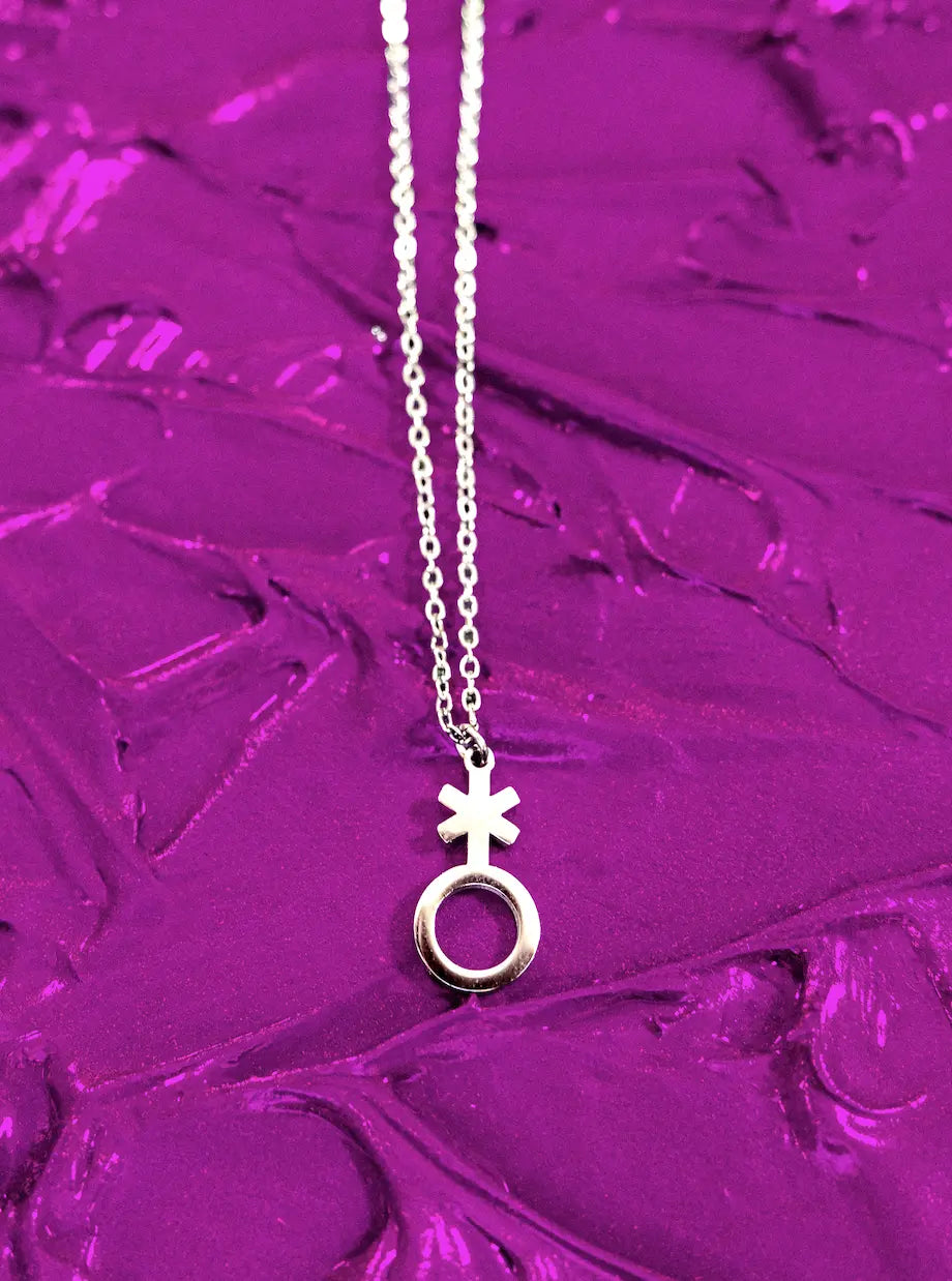 Non binary symbol necklace, 304 stainless steel Leftbians
