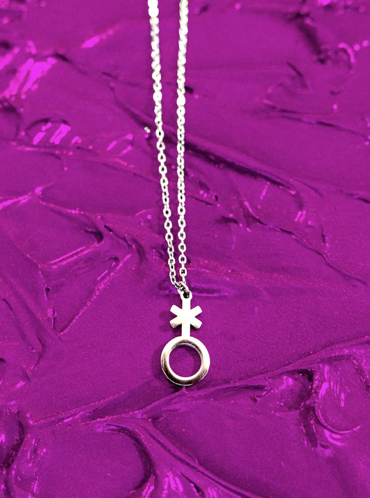 Non binary symbol necklace, 304 stainless steel Leftbians