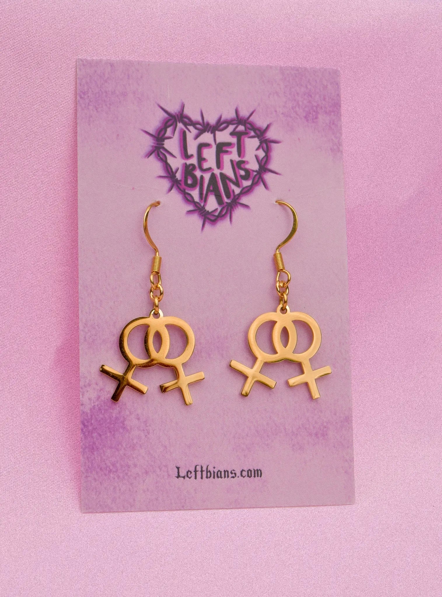 Gold Double venus earrings in 304 stainless steel Leftbians