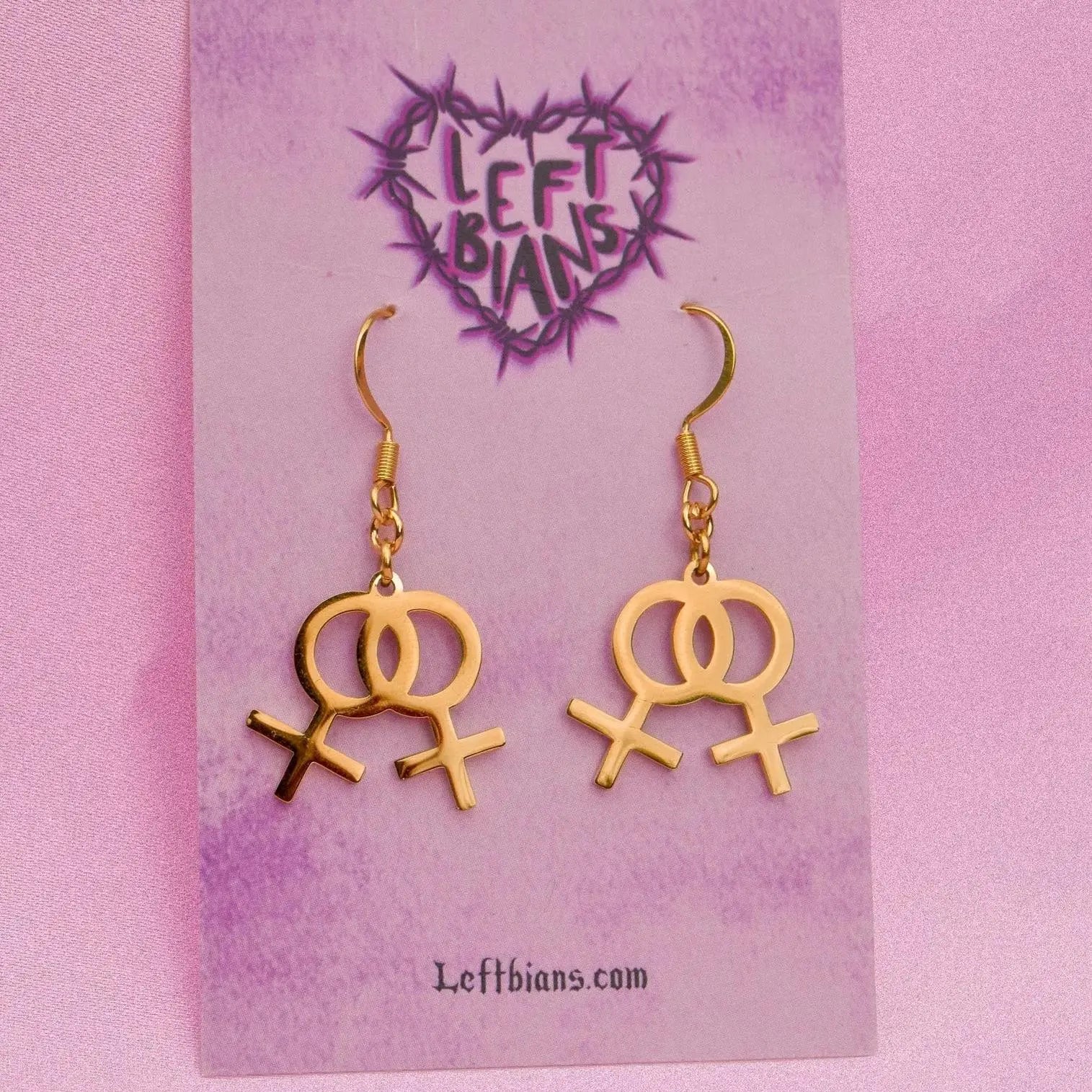 Gold Double venus earrings in 304 stainless steel Leftbians