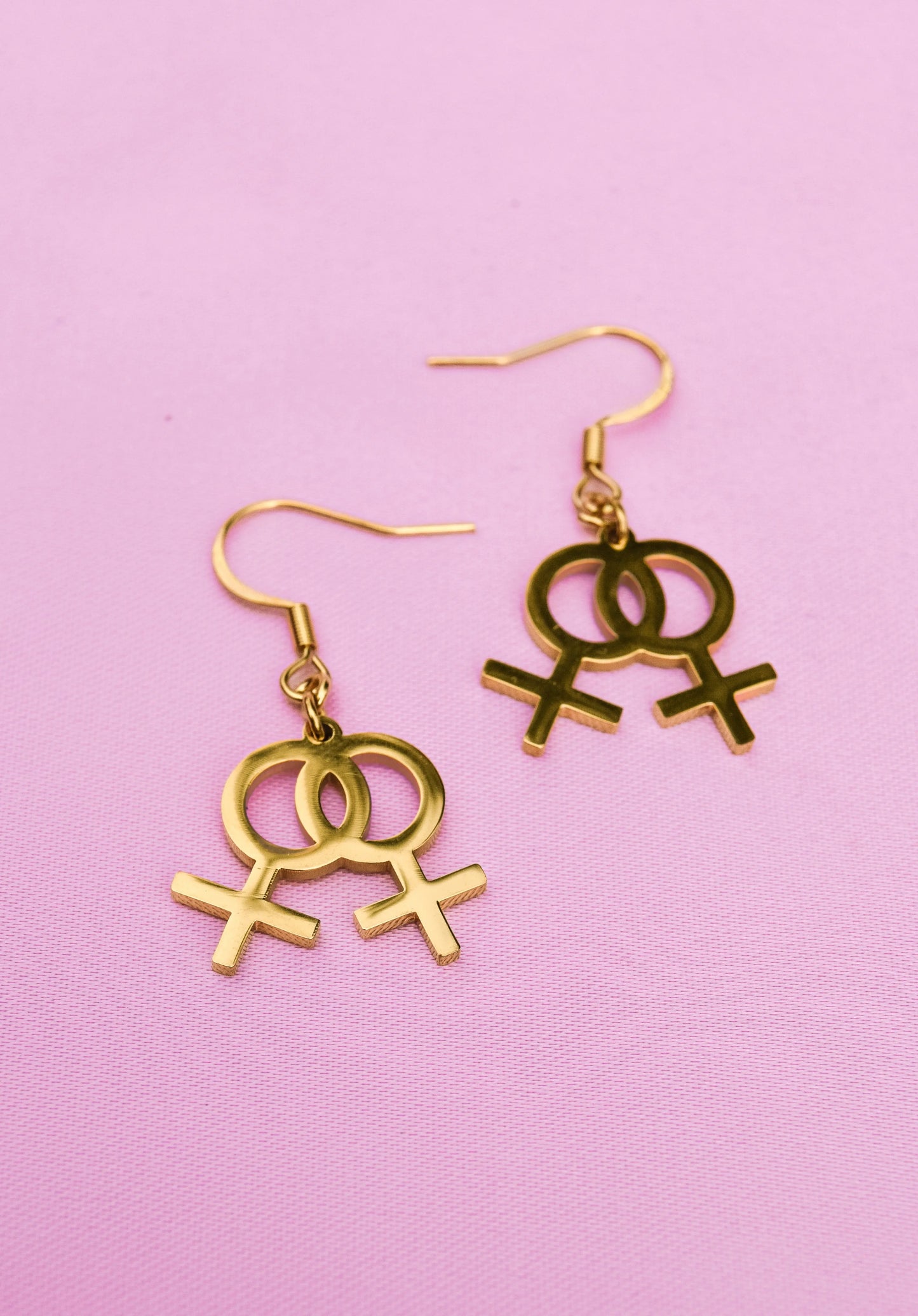 Gold Double venus earrings in 304 stainless steel Leftbians